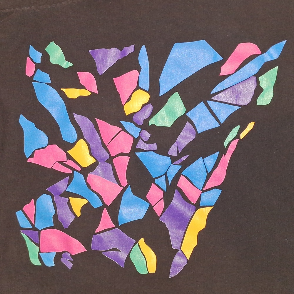 Vintage 90s Anvil XL single stitch multicolor shapes tshirt - Picture 9 of 9